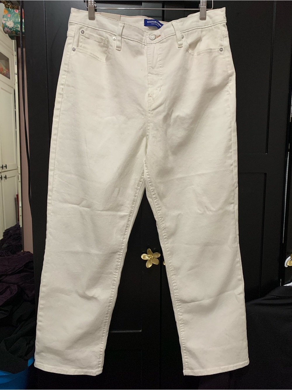 Scotch & Soda White High rise straight Jeans plus size coastal cowgirl